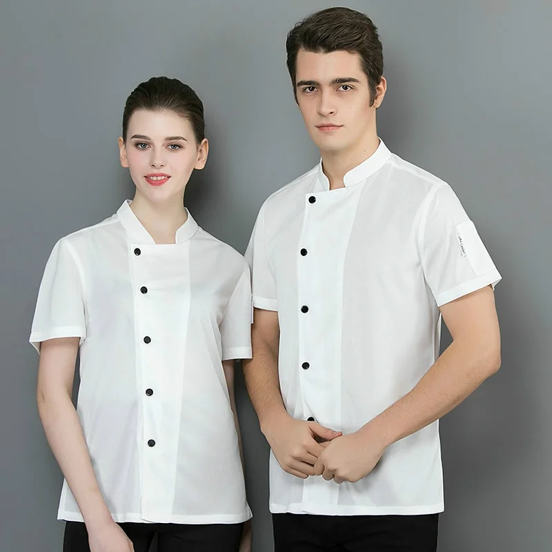 Breathable Mesh Chef Jacket Men Women Short Sleeve Cooking Shirt