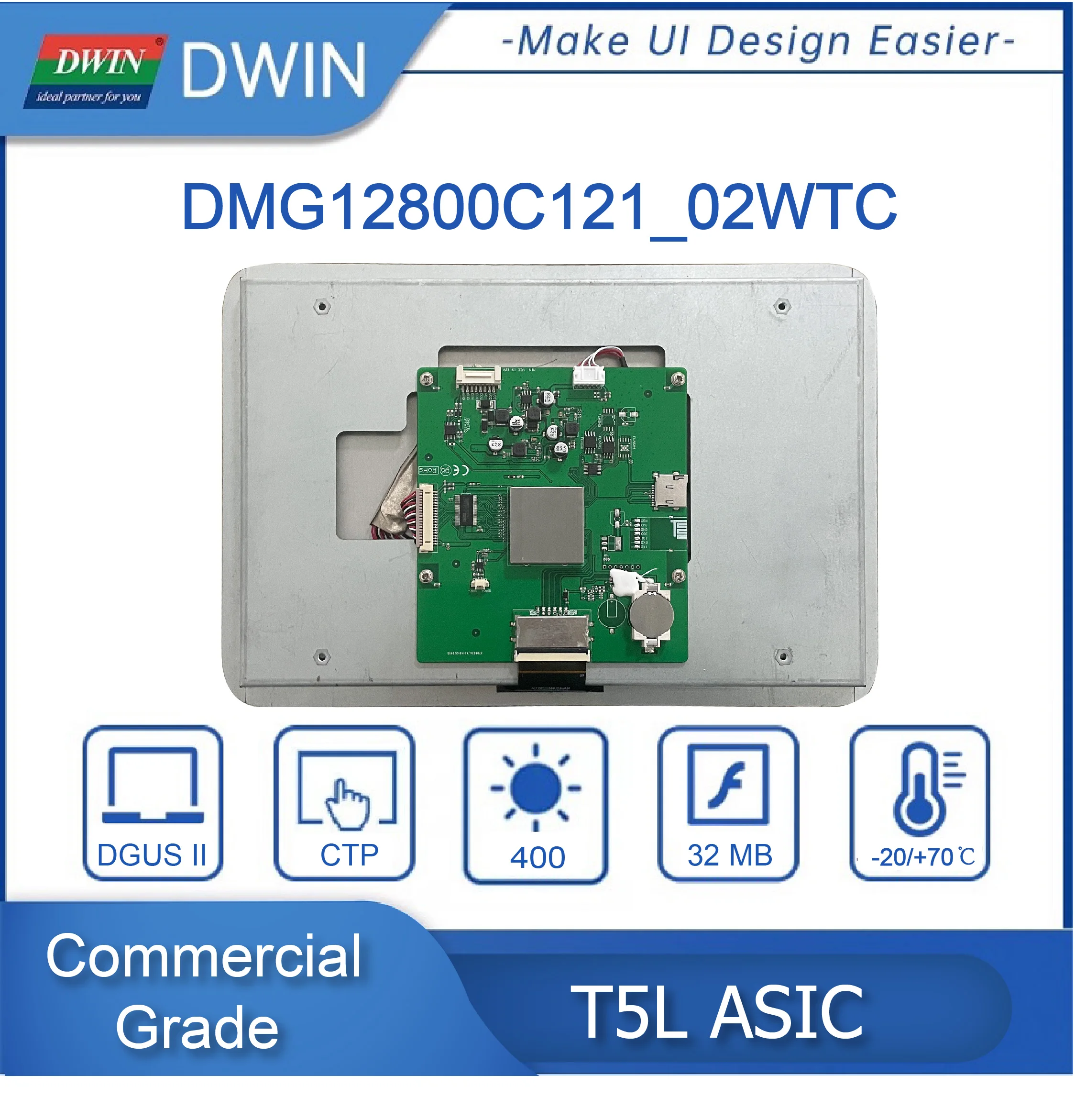 Imagem -02 - Dwin-tft Lcd Tela de Toque Capacitiva Touch Screen 1280x800 Pixels 167 m Tft 12.1 Polegada