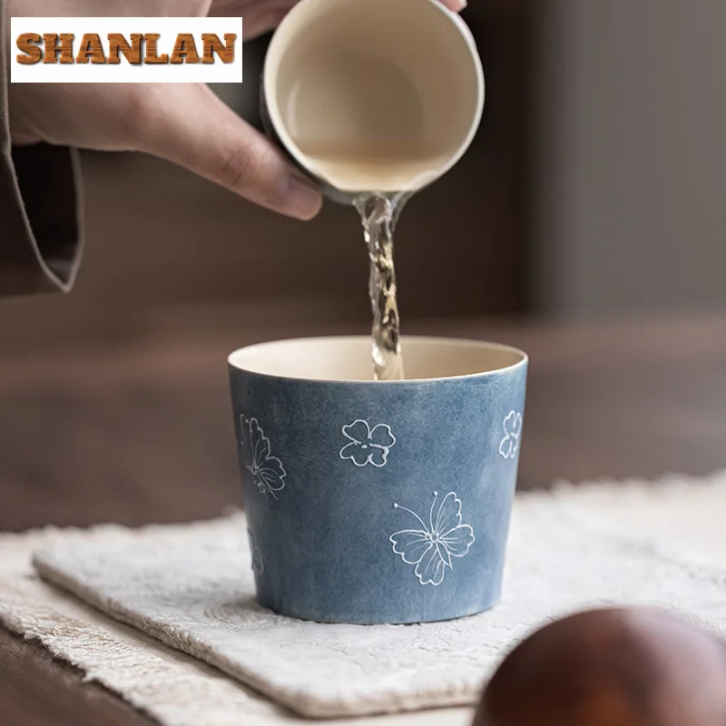 

180ml Hand-painted Butterfly Jianshui Washing Cup Bowl Small Writing-brush Washer Water Washing Slag Tank Chaxi Drinkware Gifts