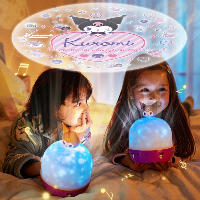 New Kuromi Starry Sky Night Light Kawaii Sanrio Cinnamoroll Projection Lamp Hd Bedroom Atmosphere Light Children's Birthday Gift