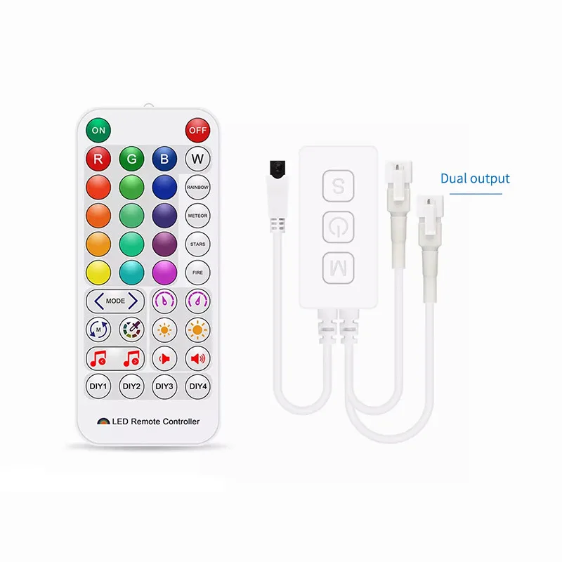 SP511E 24V 38key RGB Controller DC 5V WIFI Musik Rgb Smart Controller Single Output LED Dimmer Control untuk 2835 LED Strip 4pin
