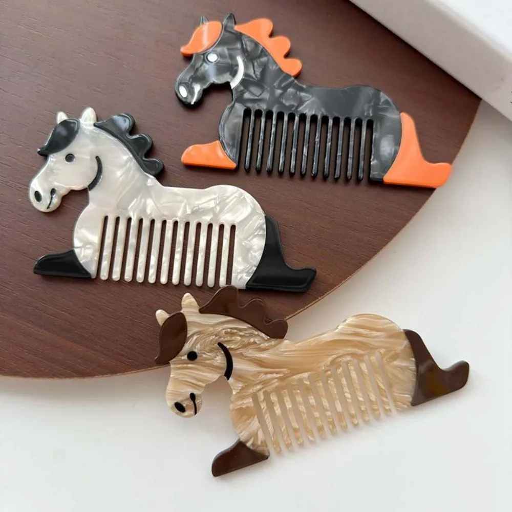 

Horse Acetic Acid Comb Cartoon Contrast Color Makeup Comb Hair Styling Tool Hair Accessories Hairdressing Combs Student