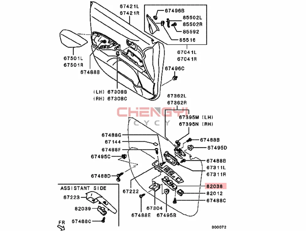 Power Window Regulator Switch Button Driver Window Regulator Switch For Outlander CW5W CW6W 2007 - 2012 8608A060 8608A061