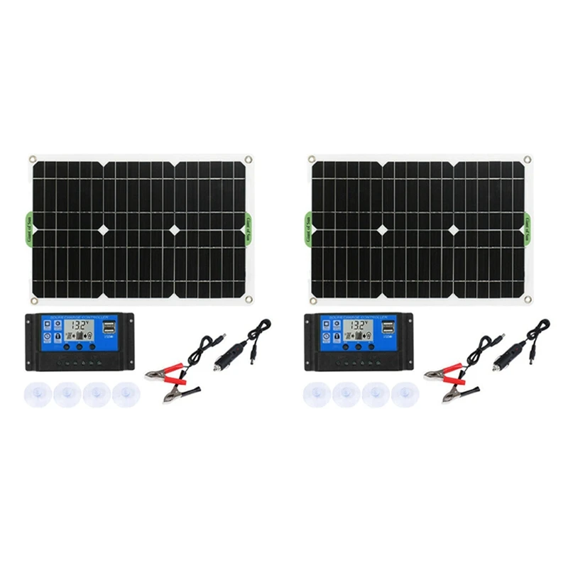 2X 180W Solar Panel Kit 12V Battery Charger With 100A Controller For Caravan Boat RV