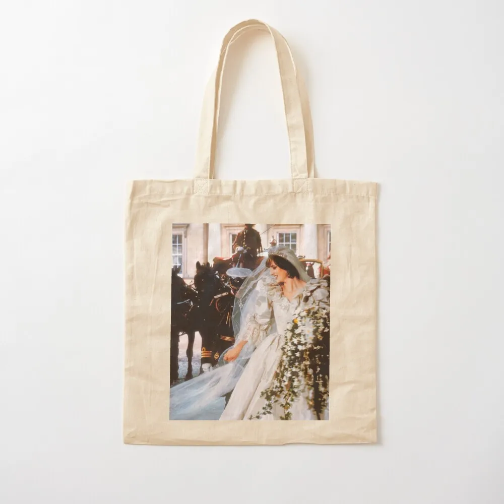 

Princess Diana on her wedding day, 1981. Tote Bag bag for beach Handbags Big bag women custom tote Canvas Tote