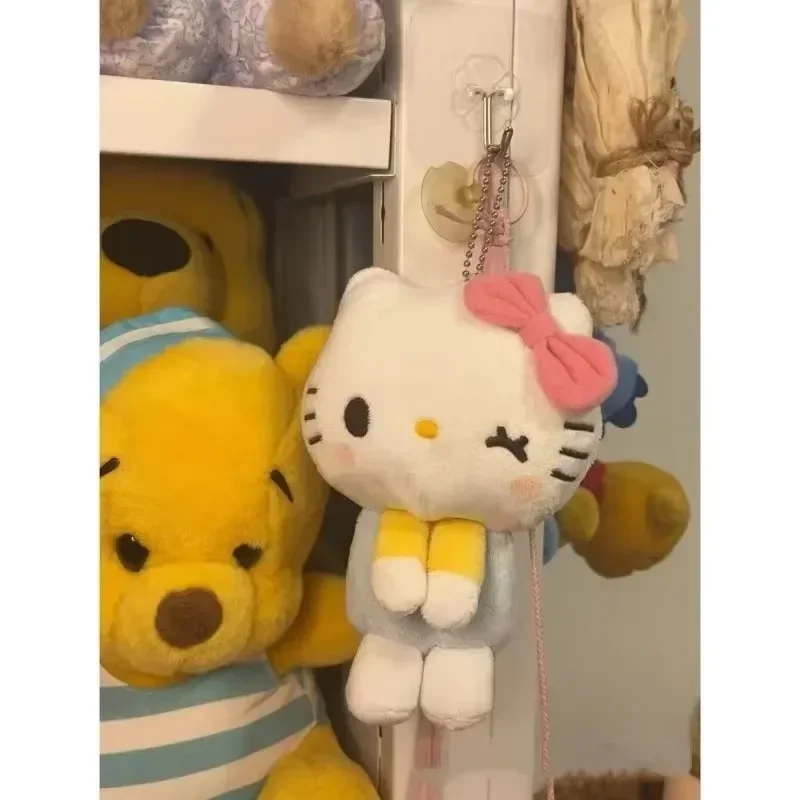 Sanrio Hello Kitty muñeco de peluche dibujos animados Anime lindo KT gato juguetes mochila colgante llavero decoración de la habitación regalos de vacaciones de Navidad