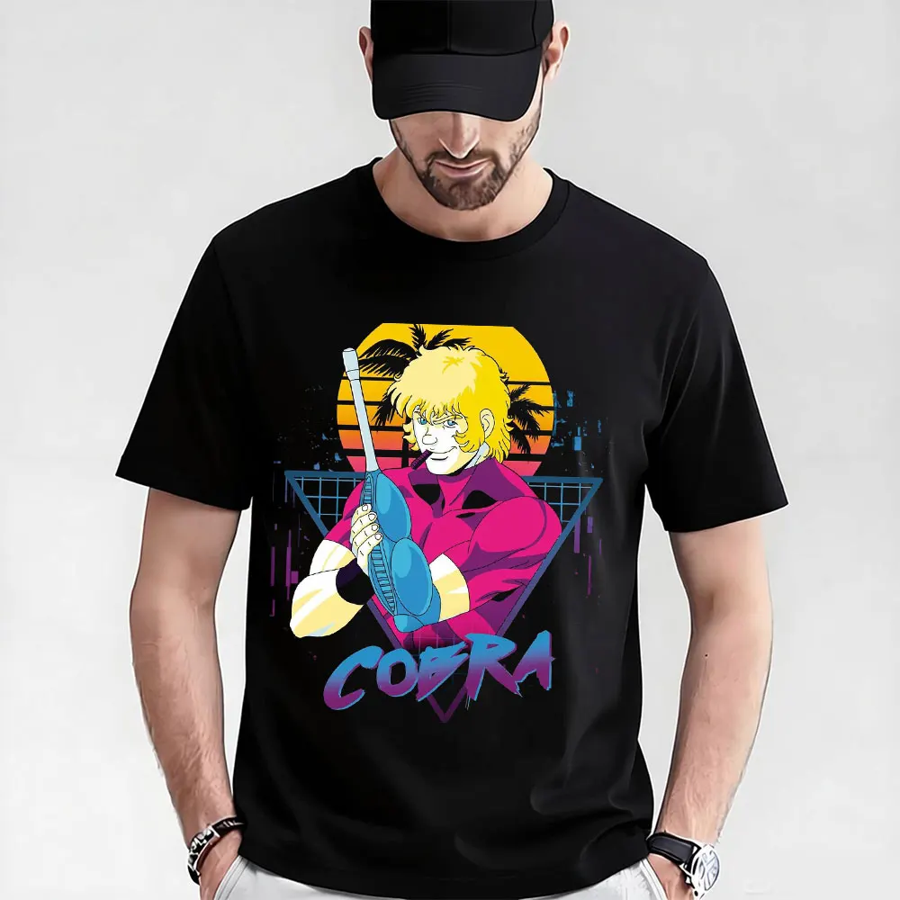 

0405 The Space Adventure Cobra gift t shirt The Space Pirate Psychogun Kobura Anime Graphic tee Y2K clothes All size Tops S-6XL