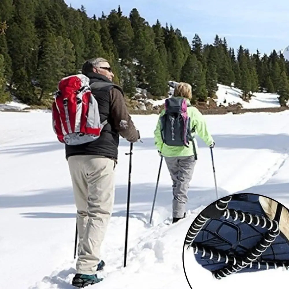 Karabiner 1Pair Outdoor Sports Schuh Abdeckung Nicht-slip Steigeisen Ice Grip Gehen Traktion Stollen Camping Ausrüstung карабин для ключей