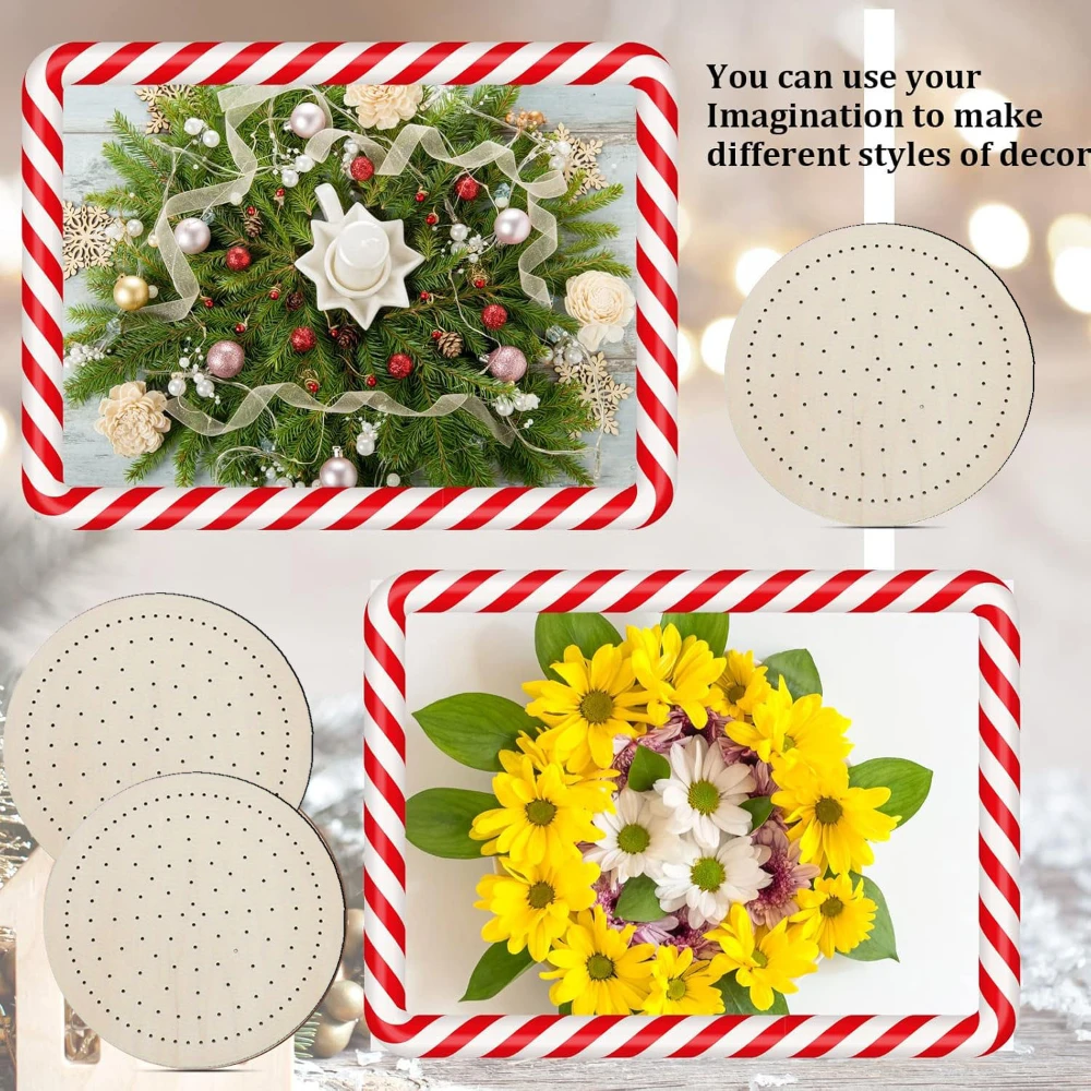 new design wooden wreath board frame round shape triangular cross with holes for diy flower wreath decoration crafts