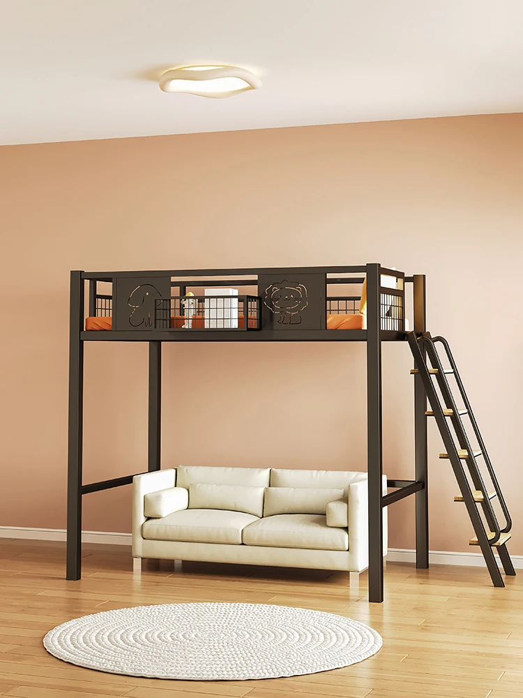 Iron art elevated saves space, bunk bed iron frame and bunkfor adults and childrenbed