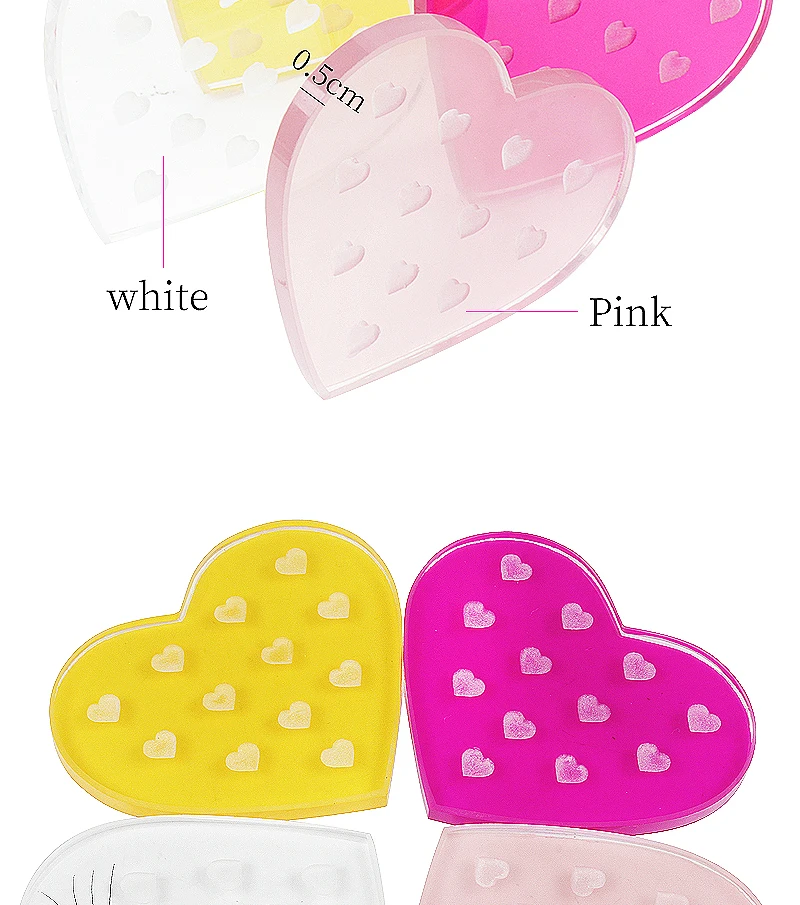 1 stücke Herz Glas Dichtung Falsche Wimpern Ständer Kleber Halter Pad Wimpern Verlängerung Kleber Palette Paste Kleber Pad Make-Up-Tool – Detail 8