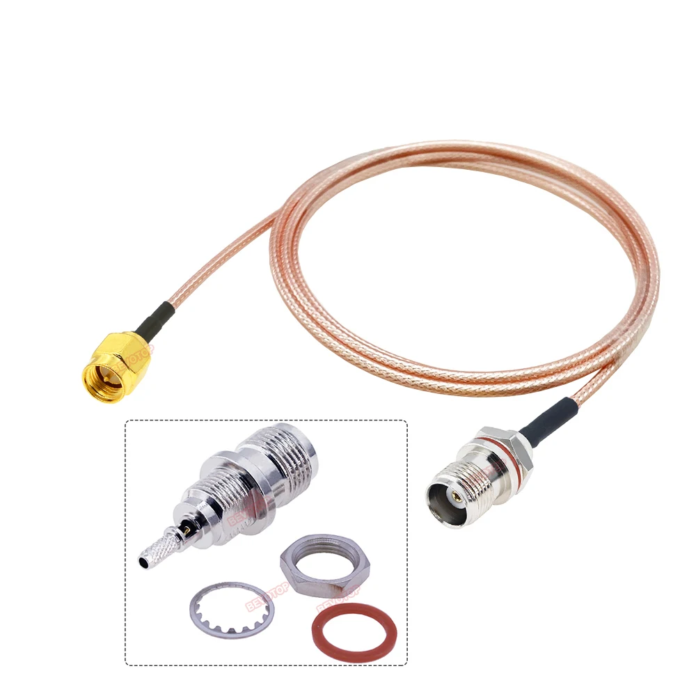 1PCS TNC to SMA RG316 Cable Rear Screw TNC Female Bulkhe to SMA Male Female Jumper 50 Ohm RF Coaxial Extension Pigtail