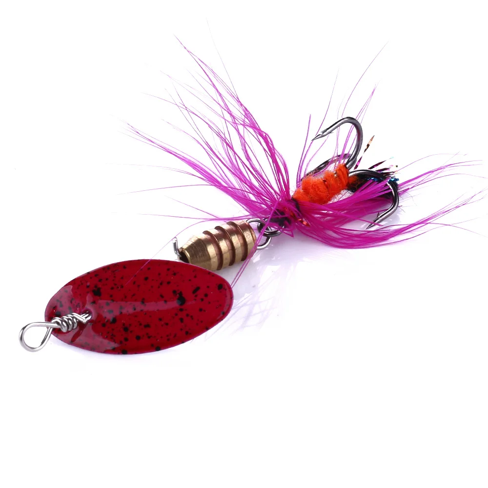Ultralight Spinner Bait 2.2g Mini Metal Fishing Lures Colorful Spoon with Feather Hook Micro Crankbait for Stream Lake Fishing