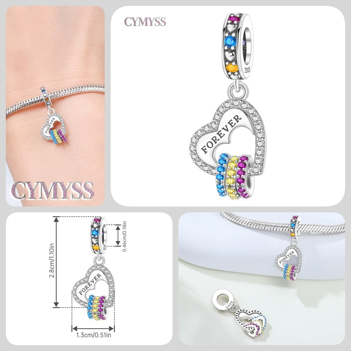 925 Sterling Silber Mutter-und-Kind-Umarmung Anhänger Charms DIY Perlen Zubehör Passend für Armband Halskette Modeschmuck Geschenke – Detail 31