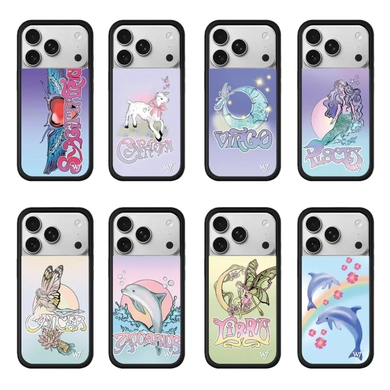 

Wildflower Ins Cute ocean dolphin Phone Case for iPhone 15 14 13 12 16 17 Pro Max Plus 17 Air 3D WF Cartoon Funda Protect cover﻿
