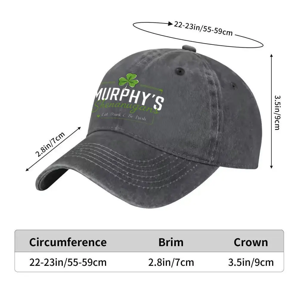 Murphy's-Clover-Print-Distressed-Baseball-Cap-Unisex-Lightweight-Cotton-Cap-for-All-Seasons