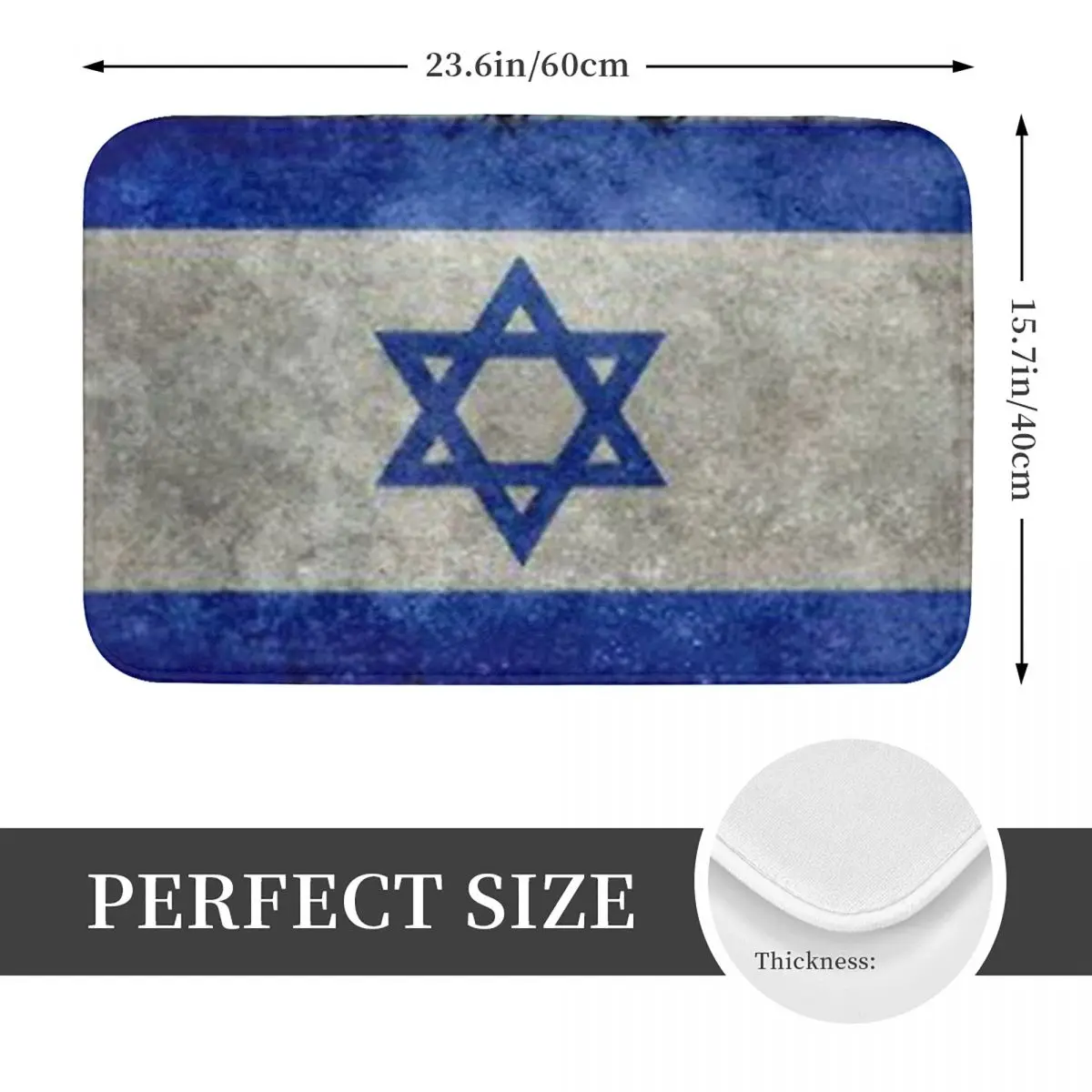 Israel Flag Anti-slip Doormat Floor Mat Sand Scraping Carpet Rug for Kitchen Entrance Home Bathroom Living room Footpad Mats