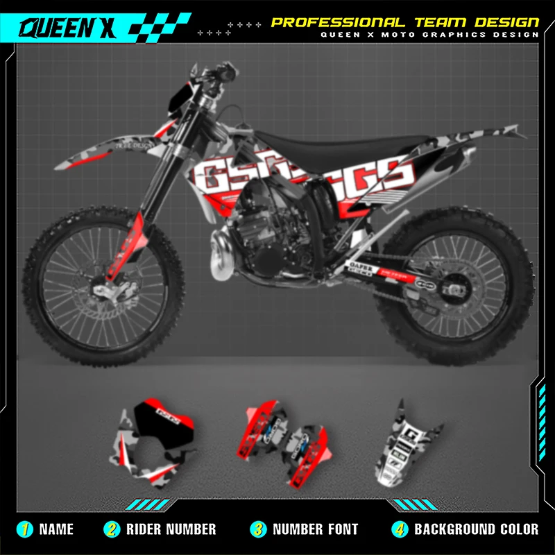 

QUEEN X MOTO Motorcycle Team Graphics Decal & Sticker Kit For GASGAS 2010 2011 EC MC 001