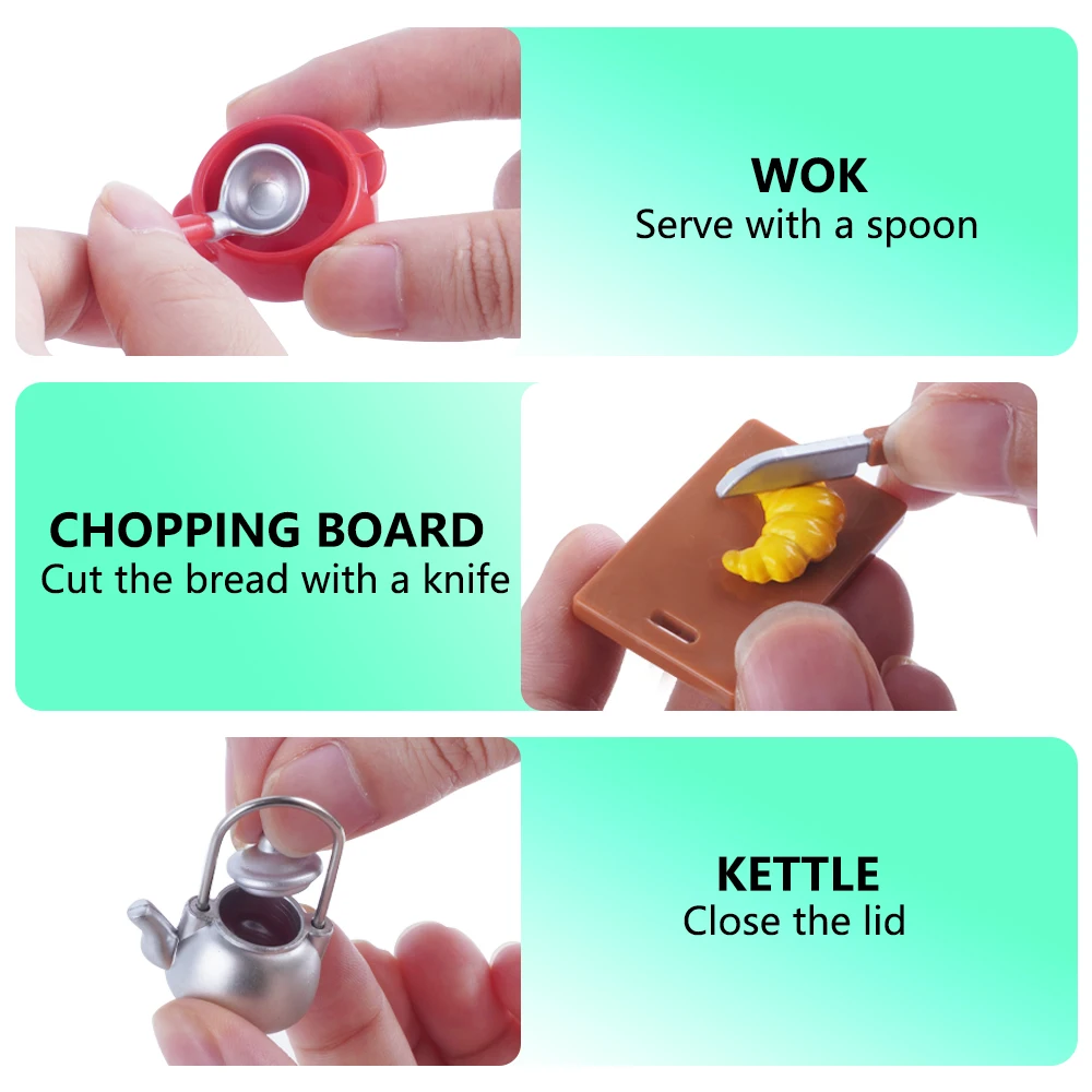 SENGTONGLE-E01 キッチンセットドールハウスミニチュア家具ベーキング食品ごっこ遊びドールハウスアクセサリー少年少女ギフト用