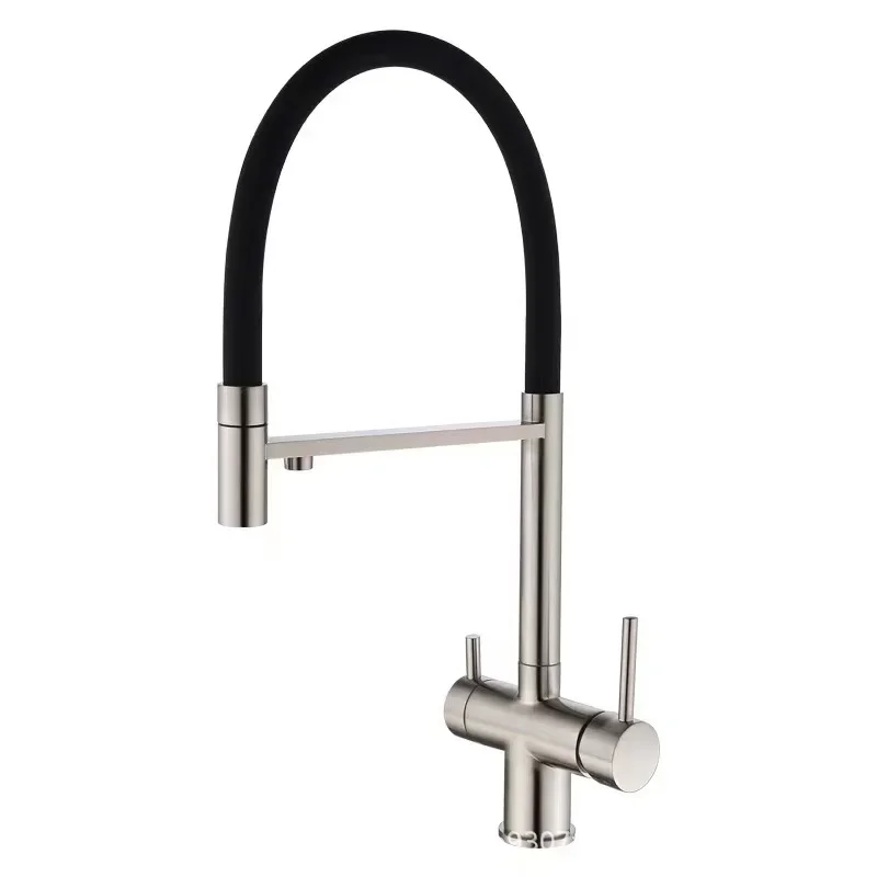 Kitchen Water Filter Faucet Dual Spout Pure Drinking Water Mixer Tap Rotation Water Purification Feature Taps Kitchen Crane