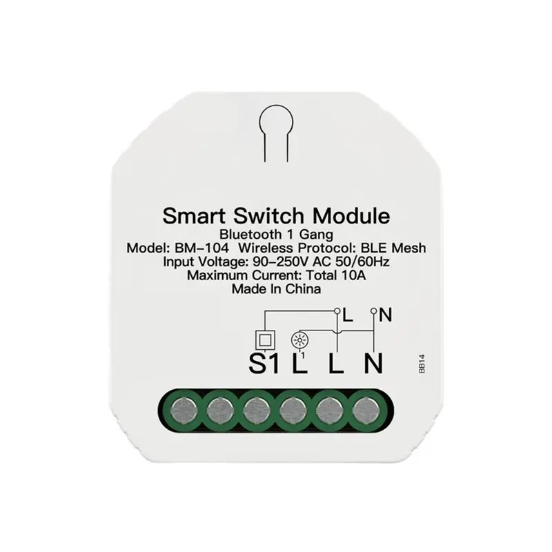 AT82-Tuya BLE SIG Mesh 1-Channel Switch Module Wireless On/Off Control Timer Voice Control Remote Switch For Smart Home Automati