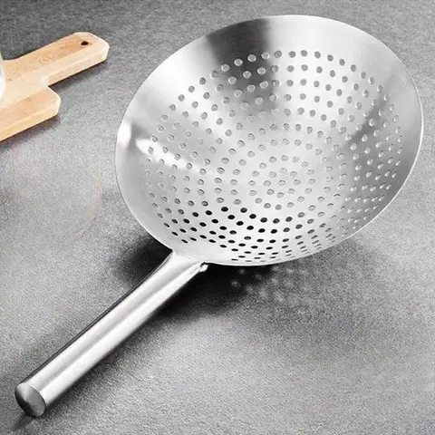 Extra Thick Stainless Steel Large Oil Drum Colander - Commercial & Household Fry Oil Filter, Noodle Strainer, Lard Basin
