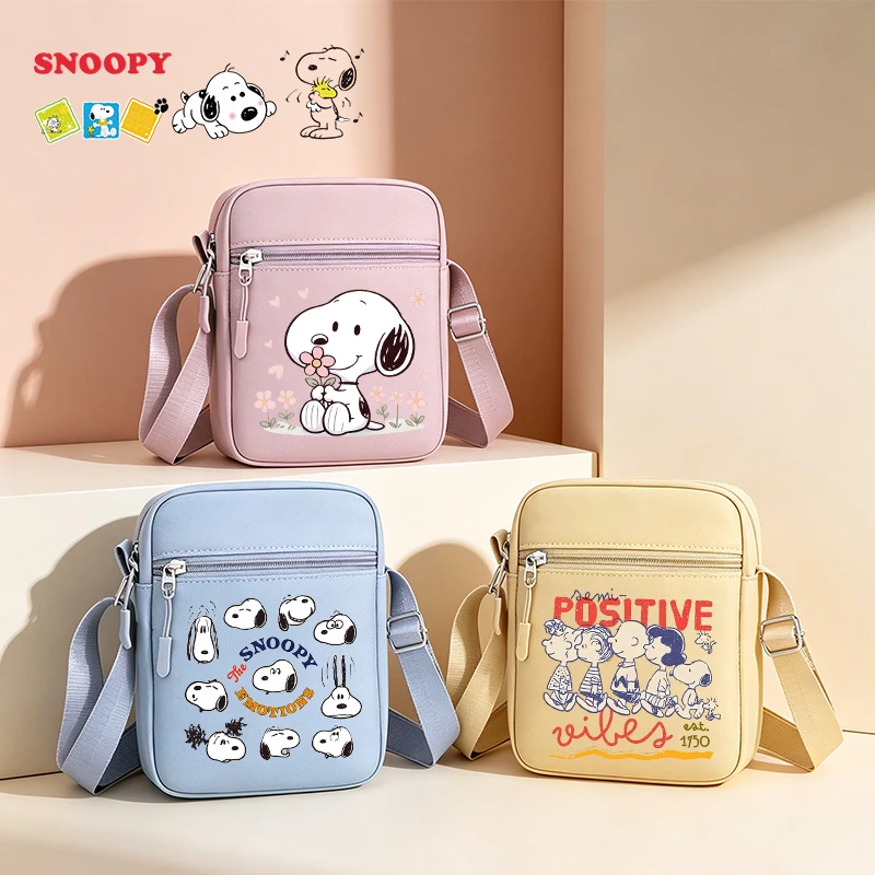 

Snoopys Girl Boy Crossbody Bag Kawaii Shoulder Bags Cartoon Fashion Satchel Man Woman Chest Pouch Cute Phone Bag Birthday Gift