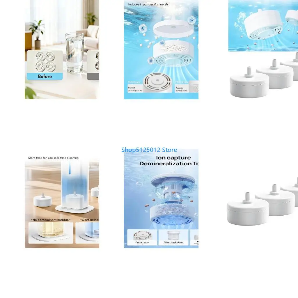 G8TC 3Pcs Humidifier Scale Inhibitor Cartridge Demineralization Cartridge Humidifier Water Softener Clean Filter for HM735S