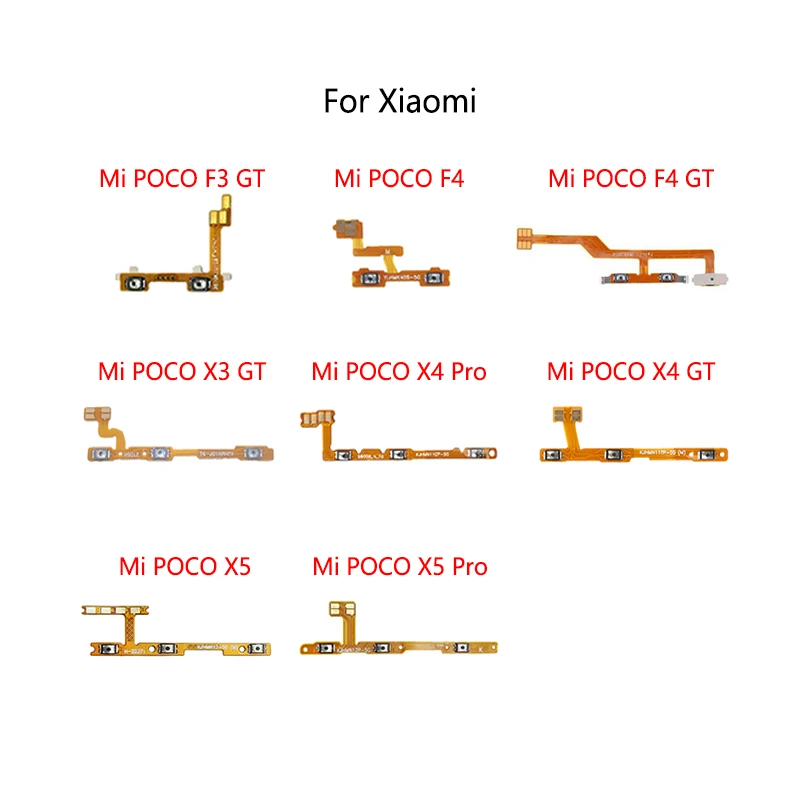 

Power Button Switch Volume Mute Button On / Off Flex Cable For Xiaomi Mi POCO F3 GT F4 X3 X4 Pro X5 Pocophone