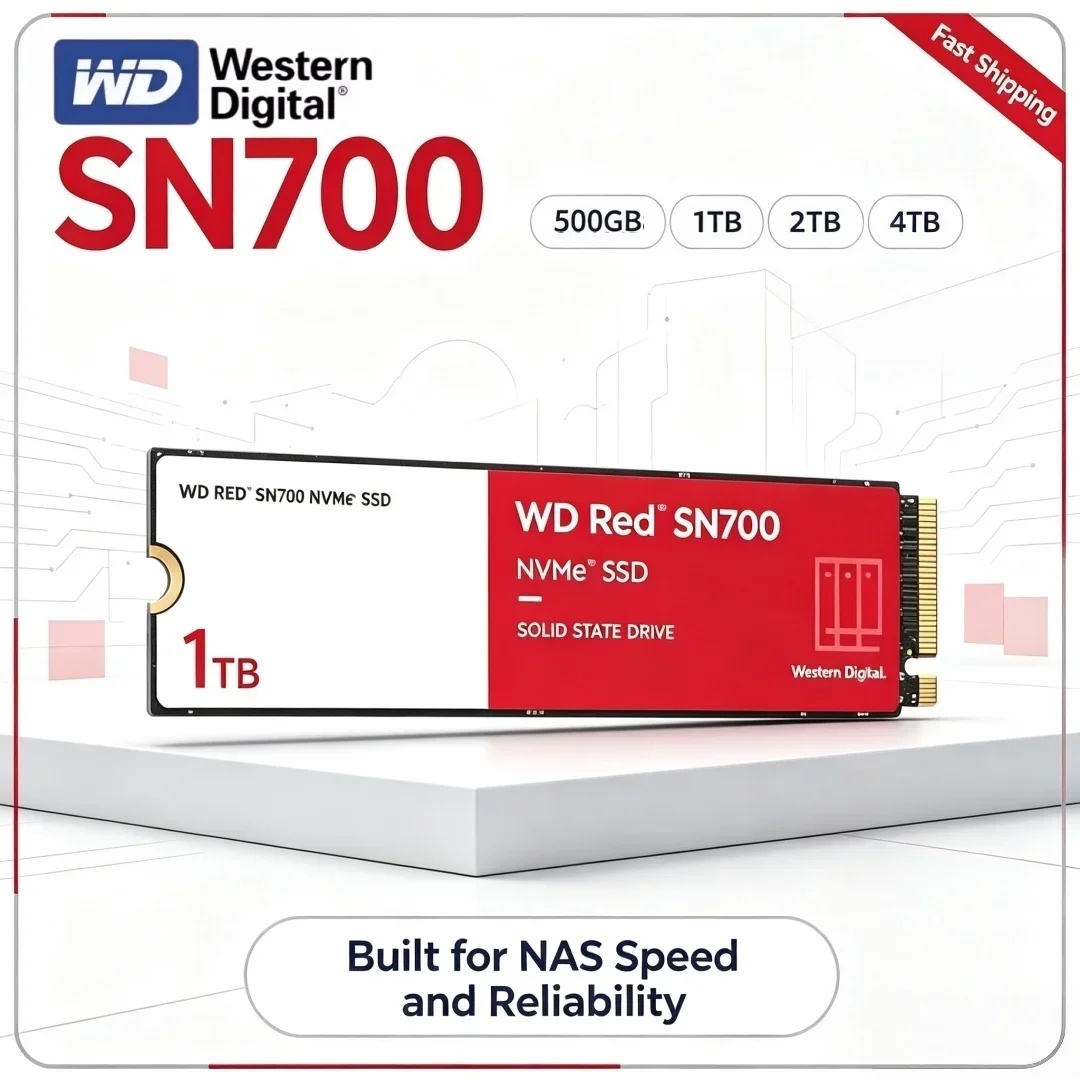 WD Red SN700 Western Digital M.2 2280 PCIe4.0 NVMe SSD Smooth Transmission NAS Optimized Storage 500GB 1TB 2TB For PC Upgrade