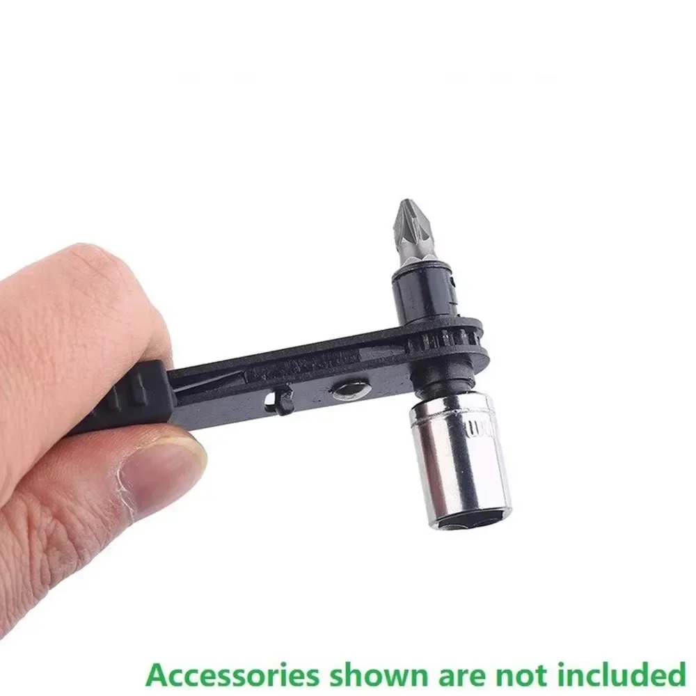 Mini 1/4 Inch 90 Degree Right Angle Steel Ratchet Wrench Hand Tool Black Compact Screwdriver Socket Set