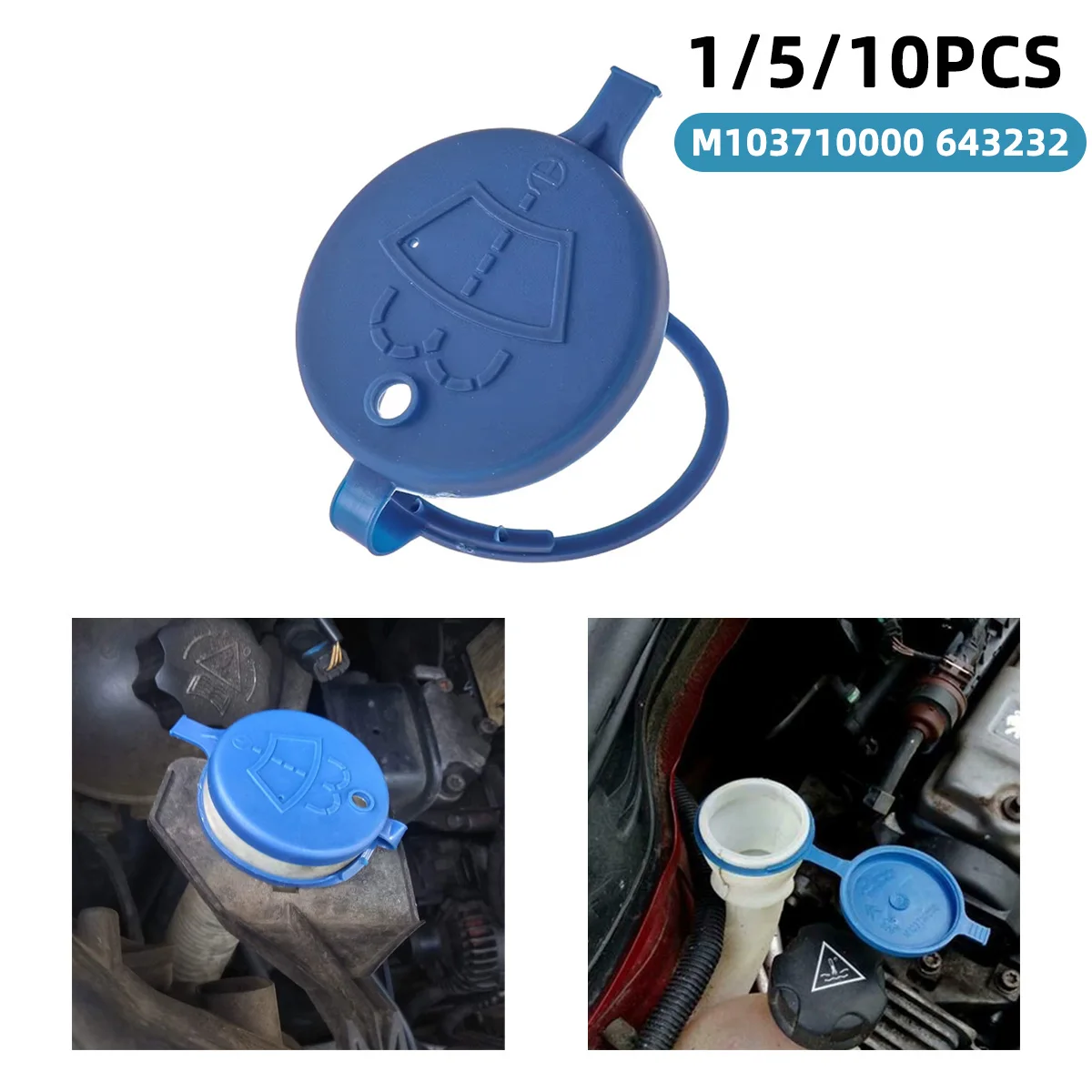 1/5/10PCS Fit Foe Peugeot 206 207 306 307 408 C4 C5 Car Windshield Washer Water Tank Cover Replaceable M103710000 643232