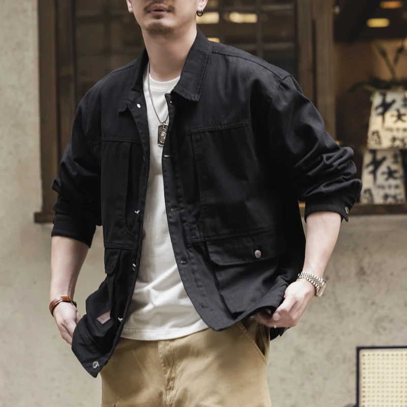 Spring and Autumn's new American-style retro jacket for men's work wear is a fashionable and stylish top