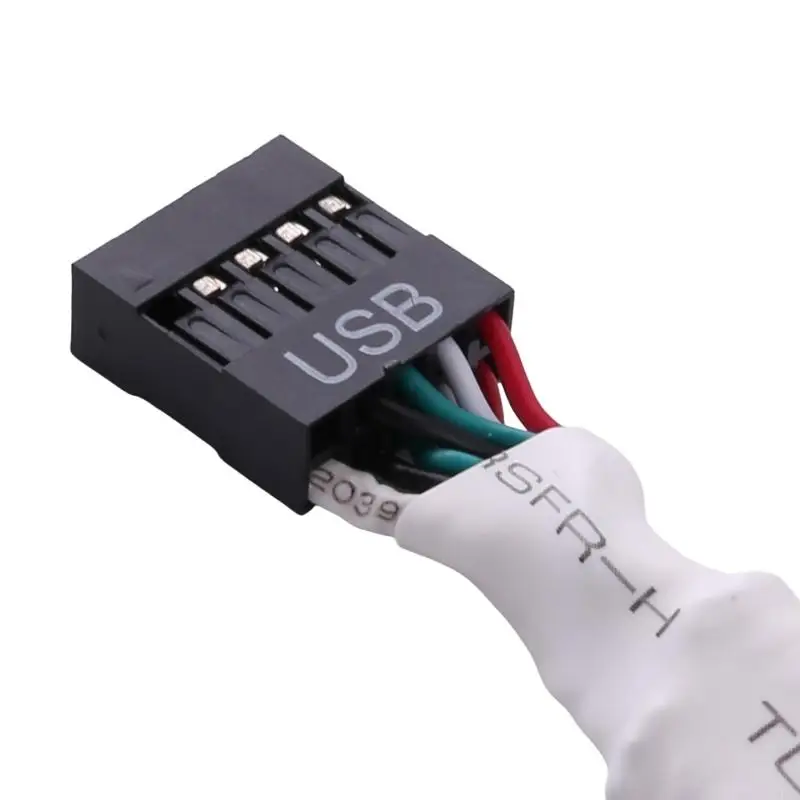 HXBA Mainboard USB 2.0 9Pin to 2x 9 Pin Shielded Cable Eliminates and Enhances Data Transmission