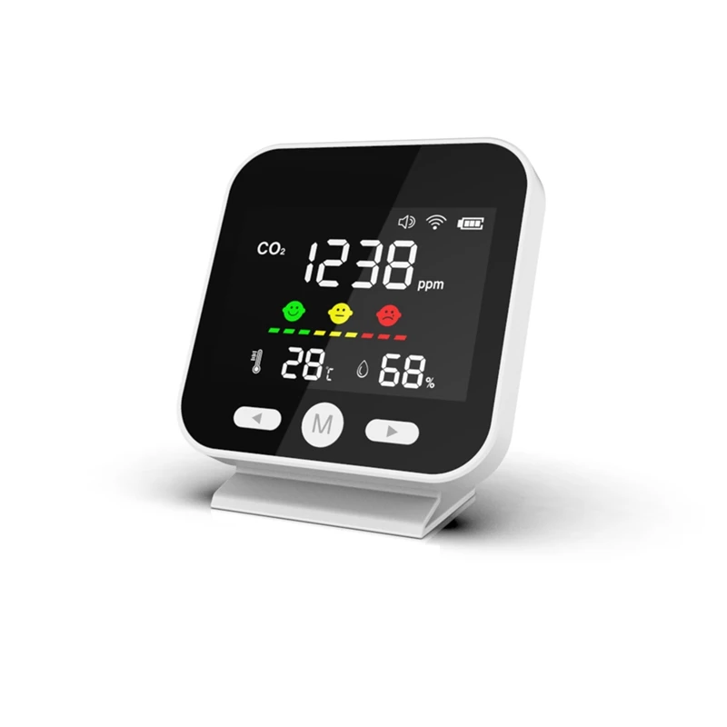 Mini Luchtkwaliteitsmonitor, Temperatuurvochtigheidsmonitor, Co 2 Meter Digitale Kooldioxide Tovage Hcho-Detector