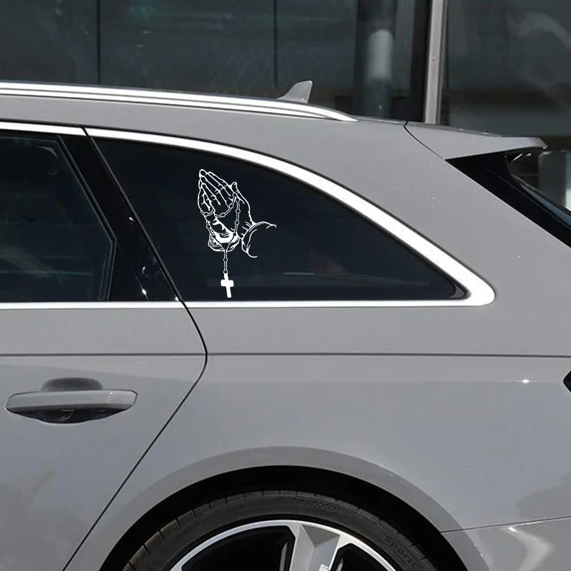 Car interior stickers Color car prayer gesture laser stickers God Jesus Christ Fashion car body styling decorative stickers