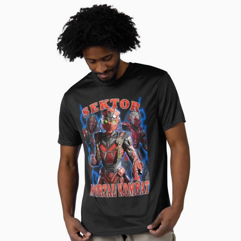 Vintage 90's Mortal Kombat 1 Sektor MK Gift tee for gamer 100% cotton printed Men's Short Sleeve Graphic T-Shirt All size tops