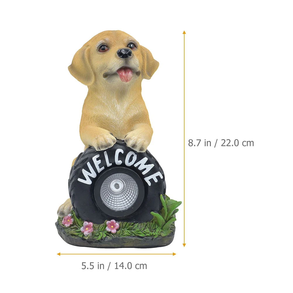 

Statues Solar Light Puppy Ornaments Decorations Dog Animal Colorful Resin Outdoor Garden Powered Lights