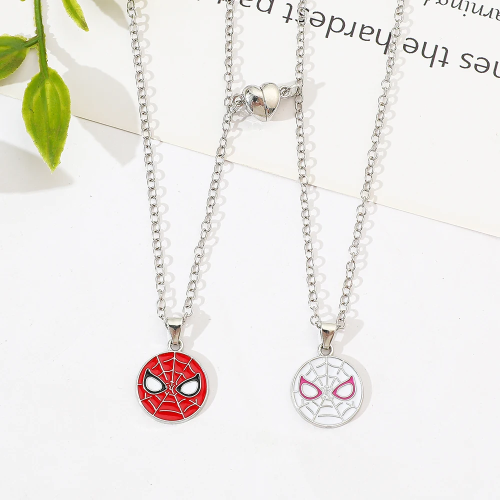 2pcs/set Marvel Superhero Spider-Man Necklace Fashion Couple Necklace Gift for Best Friend