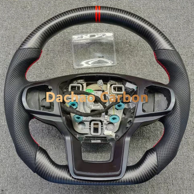 For Ford Explorer 2019 2020 2021 2022 2023 Matte Black Real Carbon Fiber Steering Wheel High Quality Sport Wheel Custom Style