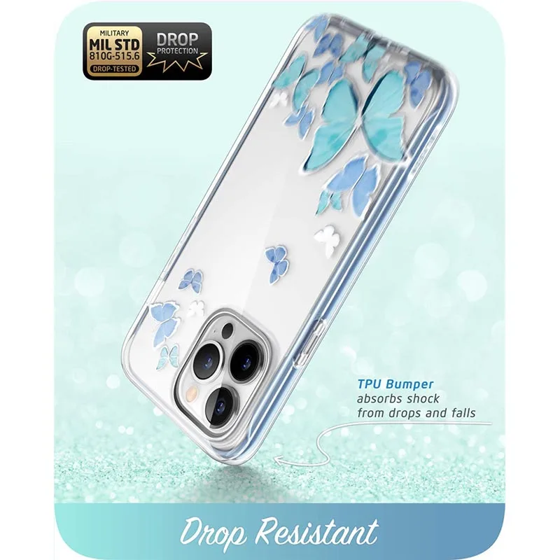 For iPhone 14 Pro Max Case 6.7 inch (2022) I-BLASON Cosmo Full-Body Glitter Marble Bumper Case with Built-in Screen Protector