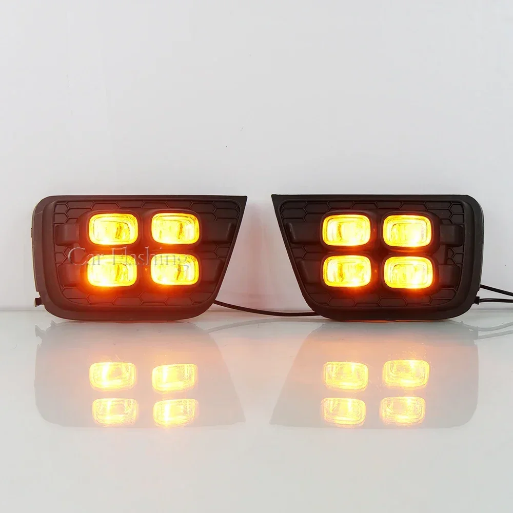 New！ Car LED DRL Daylights For Toyota 4Runner N21 2006 2007 2008 2009 with Turn Signal Indicators Daytime Running light Fog lamp