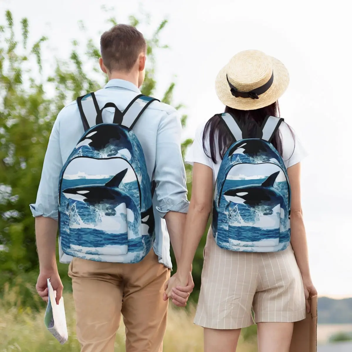 Laptop Backpack Unique Orca Killer Whale School Bag Durable Student Backpack Boy Girl Travel Bag view 6