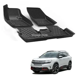 For Citroen C5 Aircross 2017-2019 2020 Car Waterproof Non-Slip Rubber Floor Mat TPE Fully Surrounded Foot Pad Left-hand drive