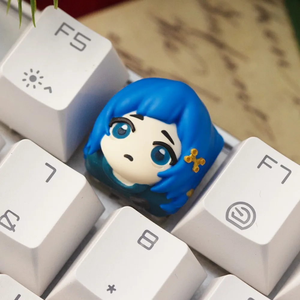 Arcane Artisan Keycap Original JINX VI Powder EKKO Resin Keyboard Cap Custom Cute Anime Key Cap for Mechanical Keyboard Gift