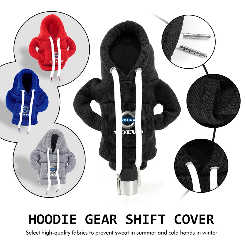 Funda para Palanca de Cambios de Consola Central de Coche, Sudadera con Capucha, Accesorios para Volvo V60 V90 S60 S80 S90 C30 XC40 XC60 XC70 XC90