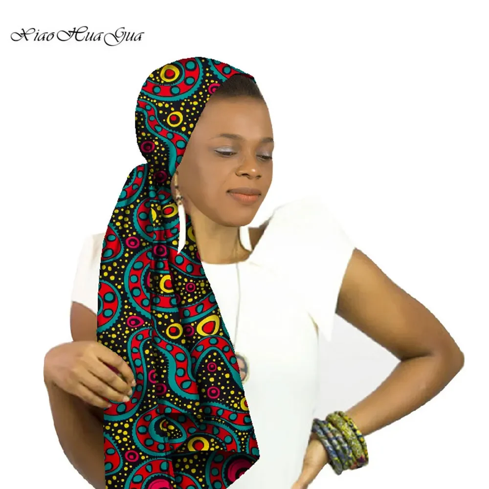 National Decorative Scarf Shawls Women African Head Wrap African Traditional Fashion Wax Printed Ankara Cotton Headscarf WYB71