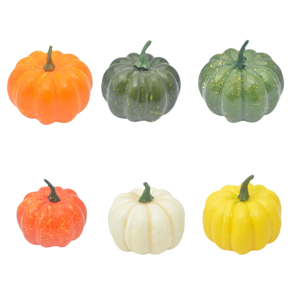 6 Pcs Artificial Pumpkin Colorfast Pumpkins Simulation Halloween Fake Decor Photography Prop for High-quality