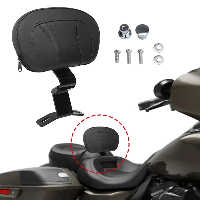 Cushion  Leather Driver Rider Backrest Seat Back Rest For Ha rley Touring CVO Electra Road Street Glide Road King 09-22