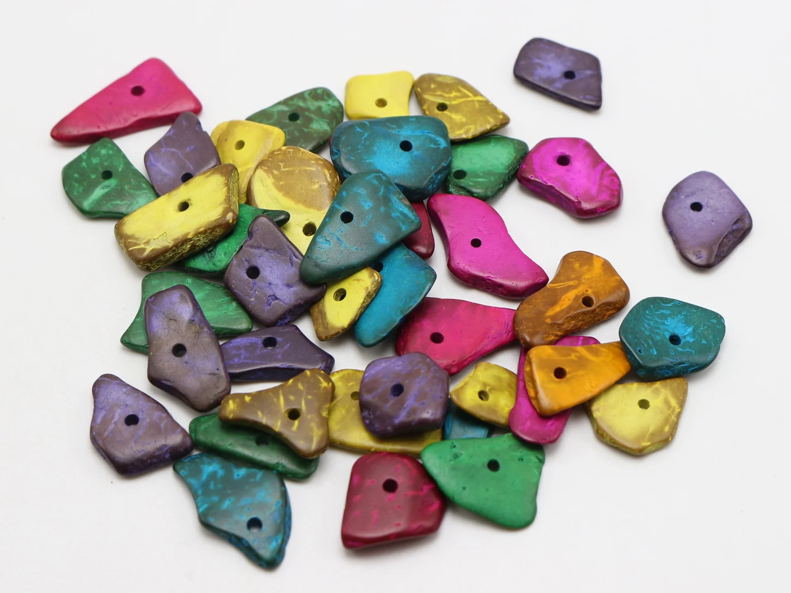 Craft DIY Natural Coconut Column Heishi Beads 9mm 12mm Irregular Chips Various